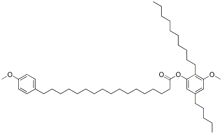 17-(4-Methoxyphenyl)heptadecanoic acid 2-decyl-3-methoxy-5-pentylphenyl ester 结构式
