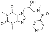 1,3-Dimethyl-7-[3-(N-isonicotinoyl-N-methylamino)-2-hydroxypropyl]-1H-purine-2,6(3H,7H)-dione 结构式