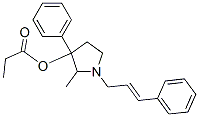 1-(3-Phenyl-2-propenyl)-2-methyl-3-phenylpyrrolidin-3-ol propionate 结构式