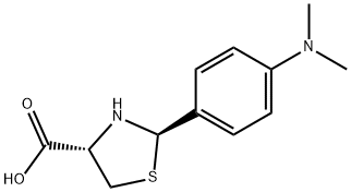 2-(4-二甲基氨基苯基)噻唑烷-4-羧酸 结构式