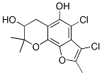 (+)-3,4-Dichloro-7,8-dihydro-2,8,8-trimethyl-6H-furo[3,2-h][1]benzopyran-5,7-diol 结构式