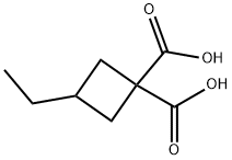 3-ETHYLCYCLOBUTANE-1,1-DICARBOXYLIC ACID 结构式