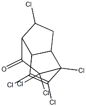 1,2,3,5,7,7-Hexachloro-1,3a,4,5,6,6a-hexahydro-1,4-ethanopentalen-8-one 结构式