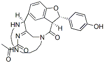 (3S,3aS,15S)-3,3a,6,7,8,9,10,11,12,13,14,15-Dodecahydro-3-(4-hydroxyphenyl)-4H-1,16-etheno-5,15-(propaniminoethano)furo[3,4-l][1,5,10]triazacyclohexadecine-4,21-dione 结构式