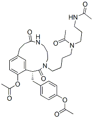 N-(3-Acetylaminopropyl)-N-[4-[(2R)-15-acetyloxy-2-[(4-acetyloxyphenyl)methyl]-3,9-dioxo-4,8-diazabicyclo[10.3.1]hexadeca-1(16),12,14-trien-4-yl]butyl]acetamide 结构式