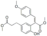 4-Hydroxy-3-[(E)-1-(methoxycarbonyl)-2-(4-methoxyphenyl)ethenyl]benzenepropanoic acid methyl ester 结构式