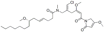 (7S,E)-N-[(E)-2-[(E)-Chloromethylene]-6-(2,5-dihydro-4-methoxy-2-oxo-1H-pyrrole-1-yl)-4-methoxy-6-oxo-4-hexenyl]-7-methoxy-N-methyl-4-tetradeceneamide 结构式