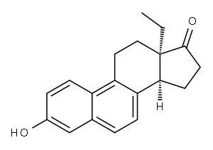 Gona-1,3,5,7,9-pentaen-17-one, 13-ethyl-3-hydroxy-, (13alpha)- Structure