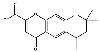 6,7-dihydro-6,8,8,10-tetramethyl-8H-pyrano(3,2-g)chromone-2-carboxylic acid 结构式