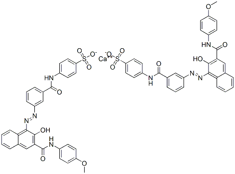 calcium bis[4-[[3-[[2-hydroxy-3-[[(4-methoxyphenyl)amino]carbonyl]-1-naphthyl]azo]benzoyl]amino]benzenesulphonate] 结构式