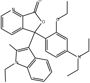 5-[4-(diethylamino)-2-ethoxyphenyl]-5-(1-ethyl-2-methyl-1H-indol-3-yl)furo[3,4-b]pyridin-7(5H)-one 结构式