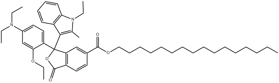 hexadecyl 3-[4-(diethylamino)-2-ethoxyphenyl]-3-(1-ethyl-2-methyl-1H-indol-3-yl)-1,3-dihydro-1-oxoisobenzofuran-5-carboxylate 结构式