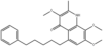 3,7,8-Trimethoxy-2-methyl-5-(5-phenylpentyl)quinolin-4(1H)-one 结构式