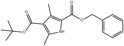 3,5-二甲基-1H-吡咯-2,4-二羧酸 4-叔丁酯 2-苄酯, 69912-08-9, 结构式