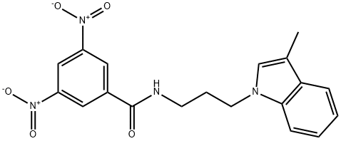 N-[3-(3-methyl-1H-indol-1-yl)propyl]-3,5-dinitrobenzamide 结构式