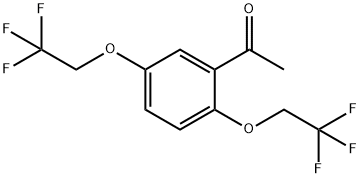 1-[2,5-ビス(2,2,2-トリフルオロエトキシ)フェニル]エタノン 化学構造式