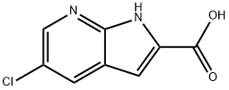 5-氯-1H-吡咯并[2,3-B]吡啶-2-甲酸 结构式