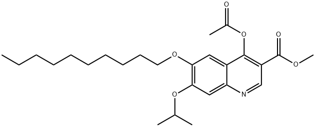 4-acetoxy-6-decyloxy-7-isopropoxy-3-methoxycarbonylquinoline 结构式