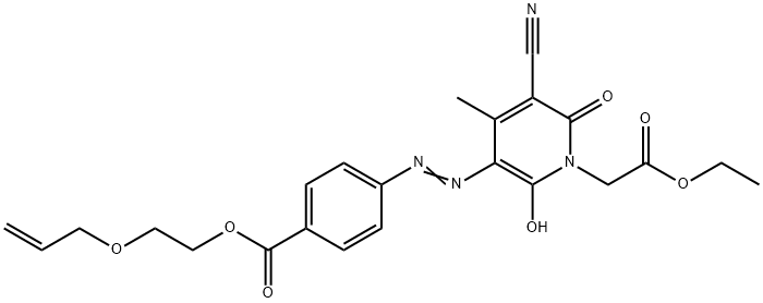 ethyl 5-[[4-[[2-(allyloxy)ethoxy]carbonyl]phenyl]azo]-3-cyano-6-hydroxy-4-methyl-2-oxo-2H-pyridine-1-acetate 结构式