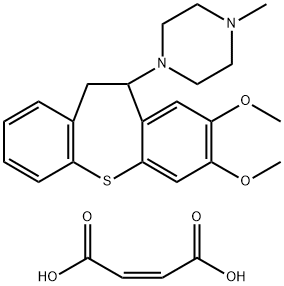 1-(10,11-Dihydro-7,8-dimethoxydibenzo(b,f)thiepin-10-yl)-4-methylpiper azine maleate hydrate 结构式