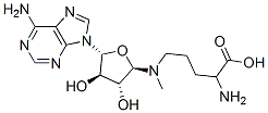 2-amino-5-[[(2R,3R,4R,5R)-5-(6-aminopurin-9-yl)-3,4-dihydroxy-oxolan-2 -yl]methylamino]pentanoic acid 结构式