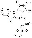 sodium 2-[2-(3-ethyl-4-oxo-2-thioxooxazolidin-5-yl)prop-1-enyl]-2H-benzoxazole-3-propylsulphonate 结构式
