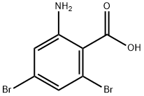 2-氨基-4,6-二溴苯甲酸 结构式