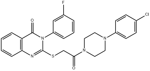 2-[2-[4-(4-chlorophenyl)piperazin-1-yl]-2-oxo-ethyl]sulfanyl-3-(3-fluo rophenyl)quinazolin-4-one 结构式