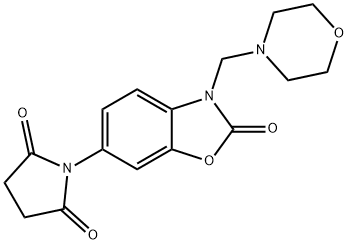 1-(2,3-Dihydro-3-(4-morpholinylmethyl)-2-oxo-6-benzoxazolyl)-2,5-pyrro lidinedione 结构式