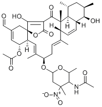 Tetronolide, 10-O-(4-(acetylamino)-2,3,4,6-tetradeoxy-3-C-methyl-3-nit rohexopyranosyl)-, 13-acetate 结构式
