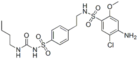 1-[4-[2-[(4-amino-5-chloro-2-methoxy-phenyl)sulfonylamino]ethyl]phenyl ]sulfonyl-3-butyl-urea 结构式