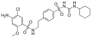 1-[4-[2-[(4-amino-5-chloro-2-methoxy-phenyl)sulfonylamino]ethyl]phenyl ]sulfonyl-3-cyclohexyl-urea 结构式