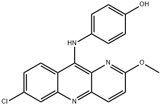2-甲氧基-7-氯-10-(4'-羟苯基)胺基苯并[B]-1,5-萘啶 结构式