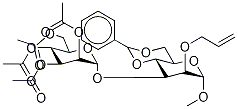 Methyl 2-O-Allyl-4,6-O-benzylidene-3-O-(2’,3’,4’,6’-tetra-O-acetyl-α-D-mannopyranosyl)-α-D-mannopyranoside 结构式
