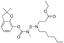 ethyl 3-[[(2,2-dimethyl-3H-benzofuran-7-yl)oxycarbonyl-methyl-amino]su lfanyl-hexyl-amino]propanoate 结构式