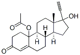 10-acetoxy-17-hydroxy-17-ethinylestr-4-en-3-one 结构式