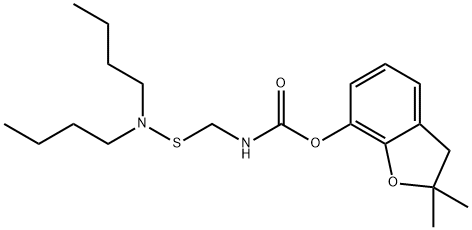 2,3-Dihydro-2,2-dimethylbenzofuran-7-yl=N-[[(dibutylamino)thio]methyl]carbamate 结构式