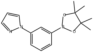 1-[3-(4,4,5,5-テトラメチル-1,3,2-ジオキサボロラン-2-イル)フェニル]-1H-ピラゾール 化学構造式
