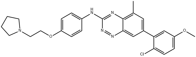 7-(2-氯-5-甲氧基苯基)-5-甲基-N-(4-(2-(吡咯烷-1-基)乙氧基)苯基)苯并[E], 867331-63-3, 结构式