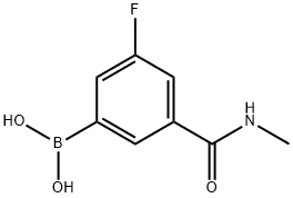 3-氟-5-(甲基氨甲酰基)苯基硼酸, 871332-63-7, 结构式