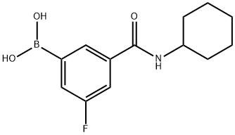 3-(环己基氨甲酰基)-5-氟苯基硼酸, 874219-42-8, 结构式