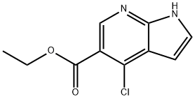 ETHYL 4-CHLORO-1H-PYRROLO[2,3-B]PYRIDINE-5-CARBOXYLATE 结构式