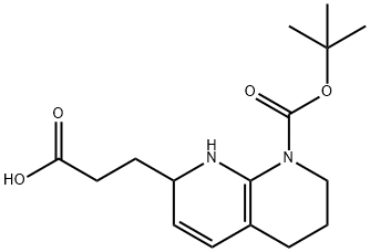 8-N-叔丁氧羰基-5,6,7,8-四氢-1,8-萘啶-2-丙酸 结构式