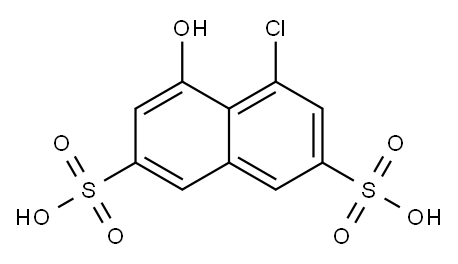4-クロロ-5-ヒドロキシ-2,7-ナフタレンジスルホン酸 化学構造式