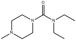 1-二乙胺基甲酰基-4-甲基哌嗪, 90-89-1, 结构式