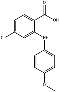4-氯-2-((4-甲氧苯基)氨基)苯甲酸, 91-38-3, 结构式