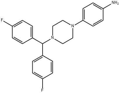 4-(4-[BIS(4-FLUOROPHENYL)METHYL]PIPERAZIN-1-YL)PHENYLAMINE 结构式