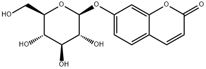 (2-オキソ-2H-1-ベンゾピラン)-7-イルβ-D-グルコピラノシド 化学構造式