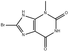 8-溴-3-甲基-3,7-二氢-嘌呤-2,6-二酮 结构式