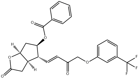 (3aR,4R,5R,6aS)-5-(Benzoyloxy)hexahydro-4-[(1E)-3-oxo-4-[3-(trifluoromethyl)phenoxy]-1-buten-1-yl]-2H-cyclopenta[b]furan-2-one Struktur